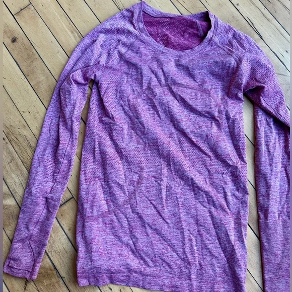Lululemon Swiftly Tech Long Sleeve Shirt 2.0 Pomegranate / Pink Peony - Picture 2 of 4